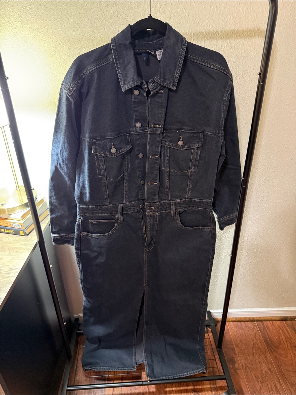 Women Button Up Denim Dress